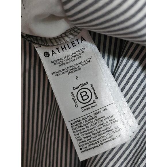 Athleta Brooklyn Textured Ankle Pant Womens Gray Striped Size 8  (838) - Picture 9 of 10
